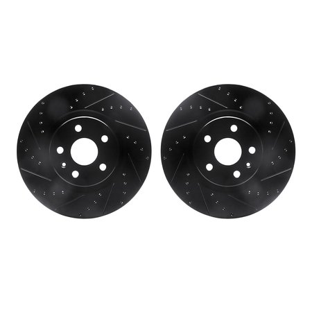 DYNAMIC FRICTION CO Rotors-Drilled and Slotted-Black, Zinc Plated black, Zinc Coated, 8002-46017 8002-46017